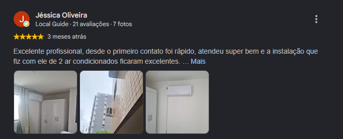 Depoimento de cliente da Climattc no Google